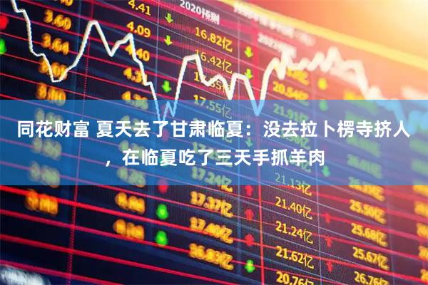 同花财富 夏天去了甘肃临夏：没去拉卜楞寺挤人，在临夏吃了三天手抓羊肉